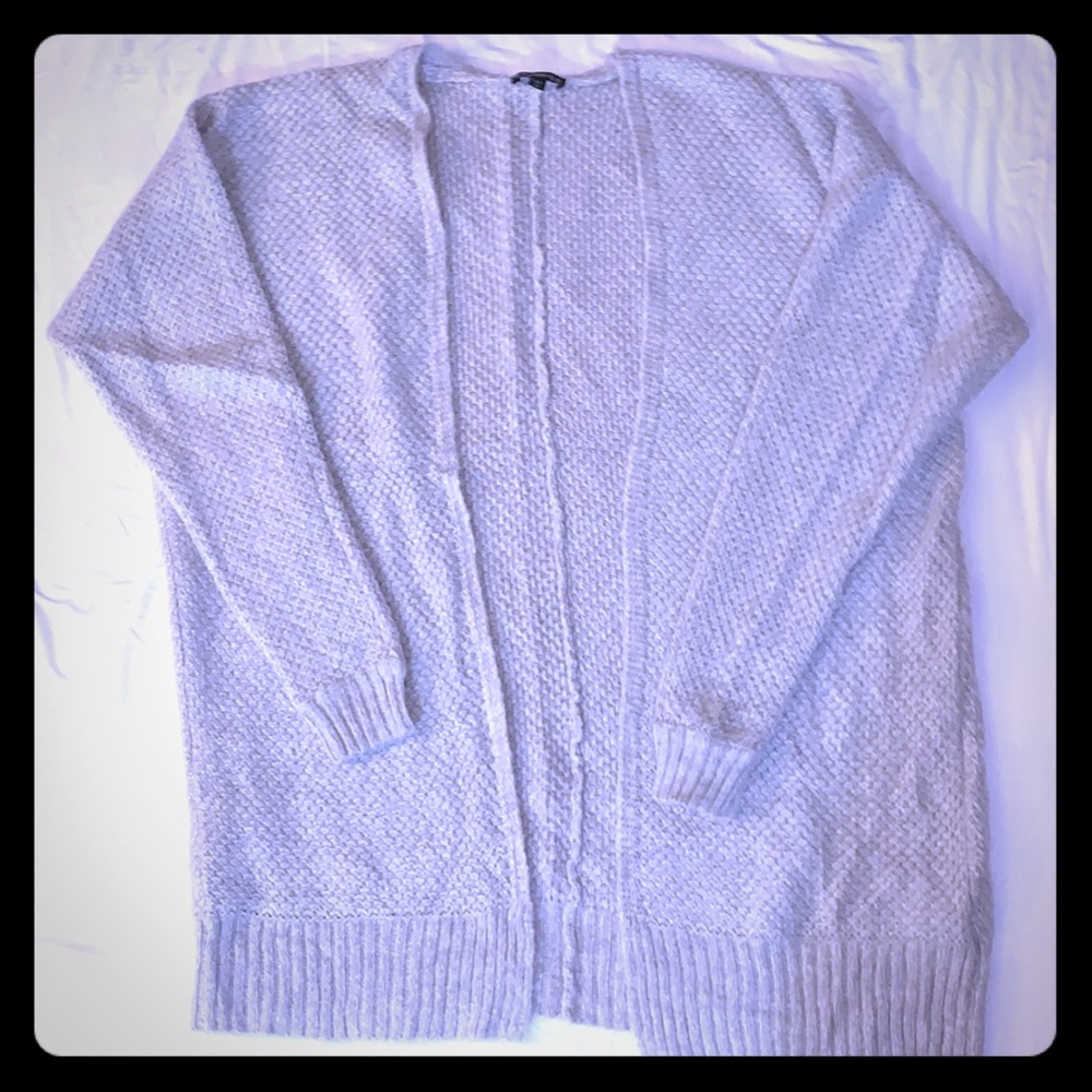 Express light gray oversized cardigan